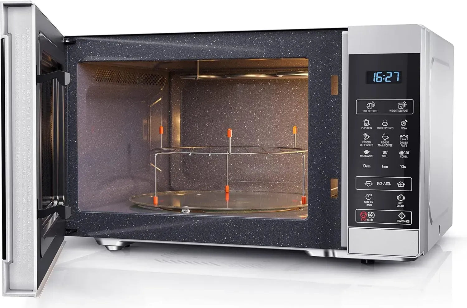 SHARP 28L Mikrowelle mit Grill, 900W Mikrowelle, 1100W Grill, 11 Stufen, Eco-Modus, Kindersicherung, Weiß