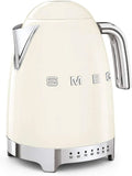 Smeg Elektrischer Wasserkocher KLF04CREU, 1,7L, einstellbare Temperatur, Anti-Kalk-Filter, Wasserstandsanzeige, 2400W, Creme