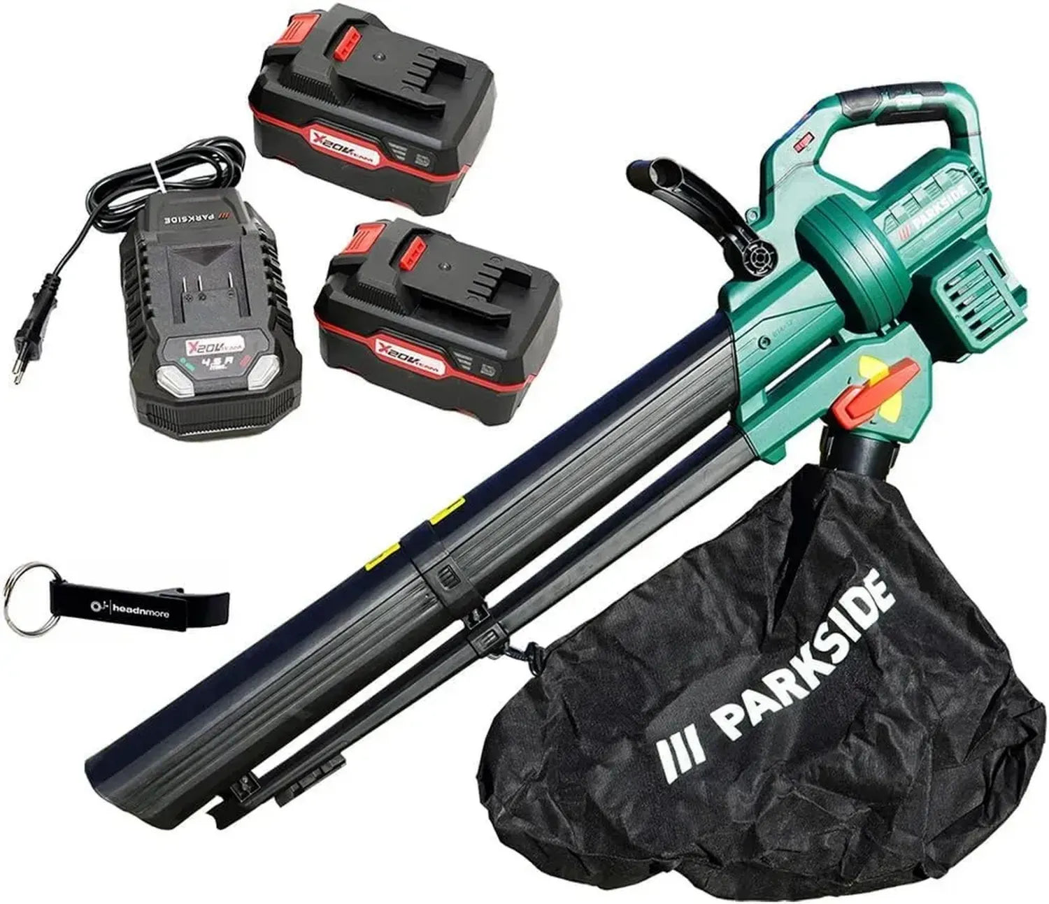 Kraftvoller Parkside® 40V Laubbläser-Set mit 2x 4Ah Akkus + Schlüsselanhänger